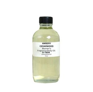 Ambery Cedarwood (Women) Body Oil 4 oz Fragrance All Natural Scent